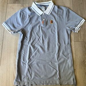 Nike Polo Shirt in Gray with White Accents